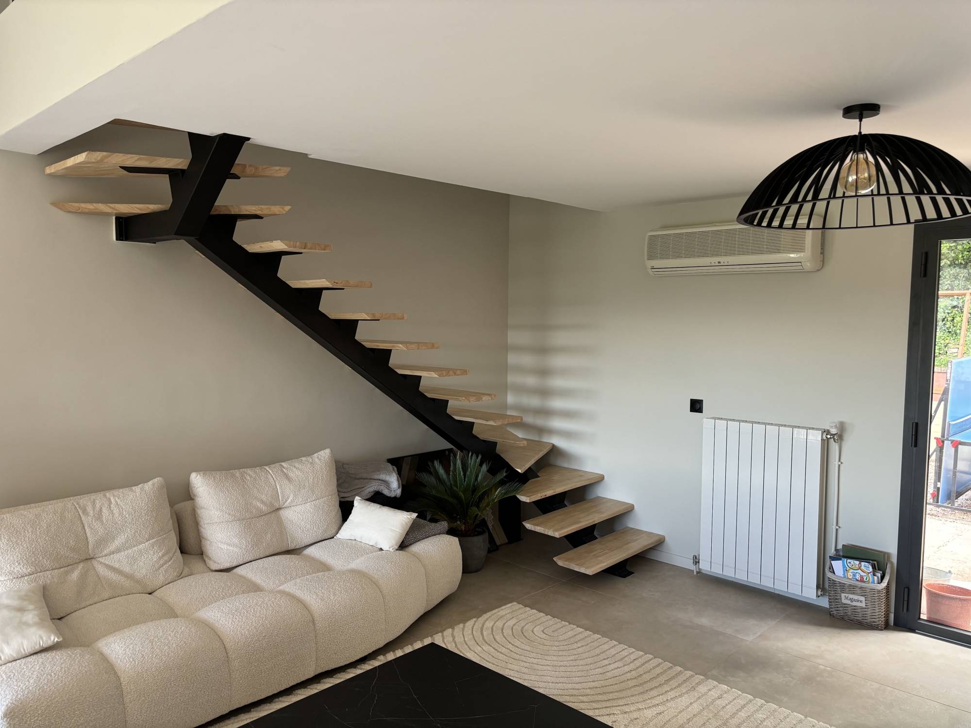 Escaliers en bois et acier